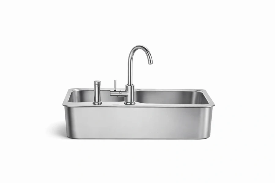 Contemporary undermount sink showcasing sharp architectural lines and a distinctive angled basin design