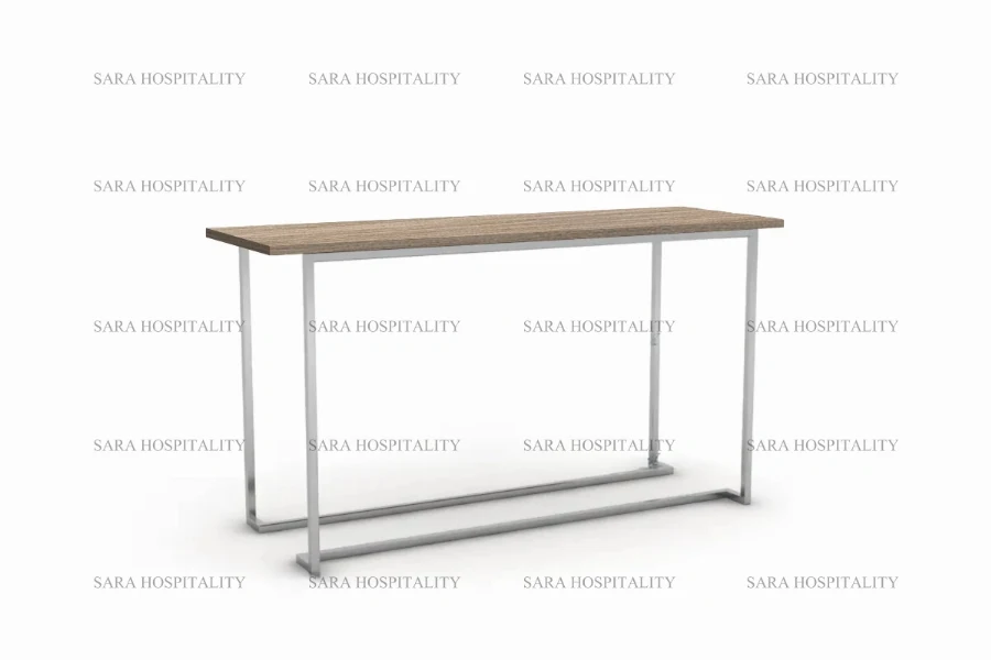 Contemporary entryway table with a streamlined tabletop and a low-profile frame that maximizes floor space