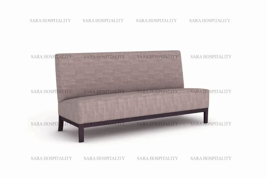 Sleek architectural seating showcasing an open-ended frame and tailored fabric upholstery for a spacious feel