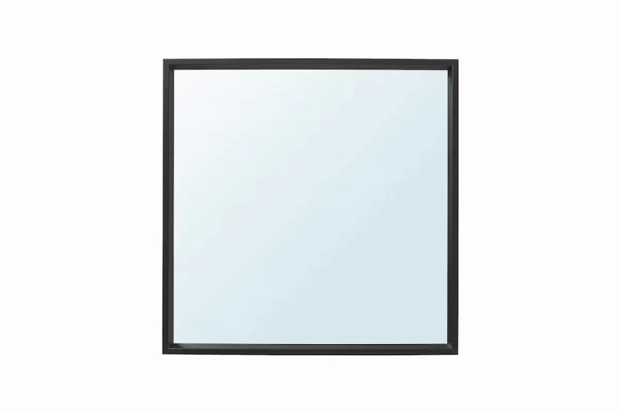 Modern square wall mirror with a clean-lined frame for contemporary hotel guest rooms