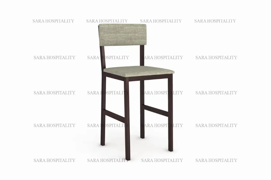 Minimalist Metal Dining Chair for upscale cafe seating.