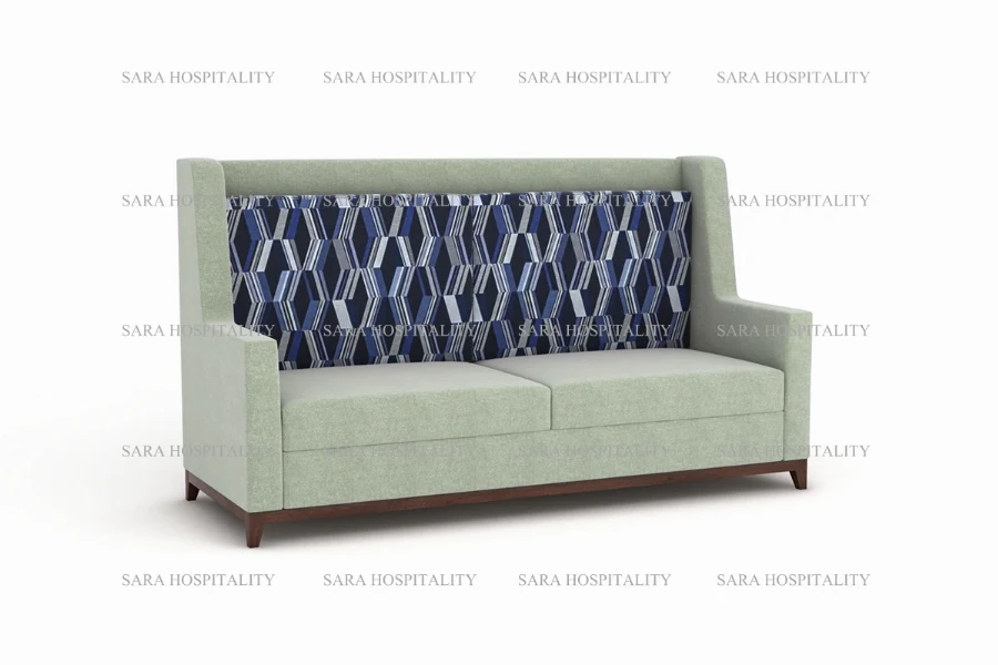 High-Back Upholstered Sofa with Stylish Patterned Backrest-4