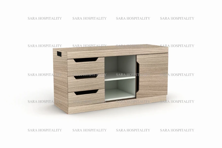 Modern hotel multimedia unit with drawers and shelves-4