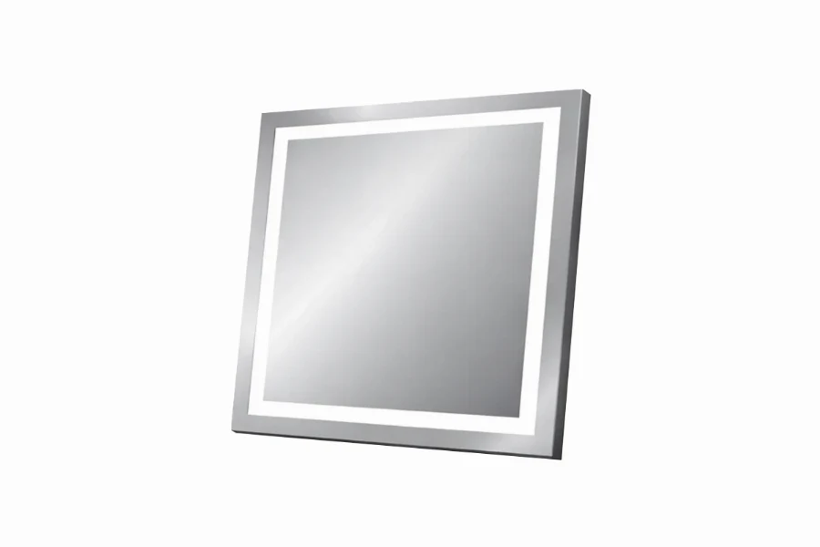 Elegant rectangular mirror featuring perimeter LED lighting for professional guest ensuites