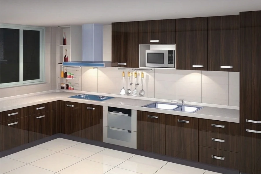 Contemporary wall-mounted cabinets with flush-front doors and a uniform, high-quality finish designed for a clutter-free look