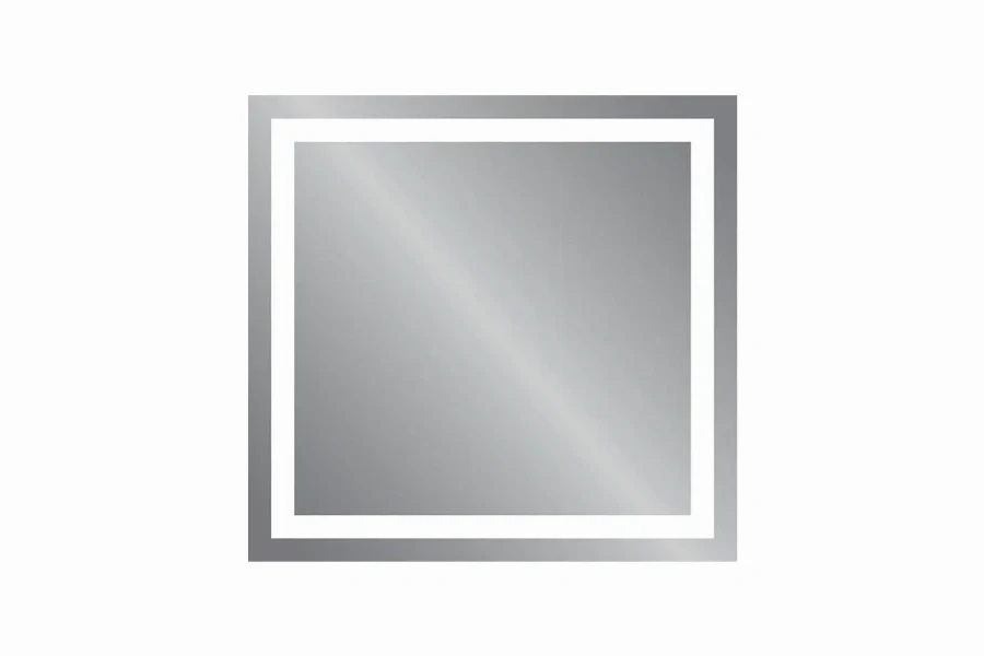 Modern rectangular mirror with integrated LED strips for high-end hotel bathrooms