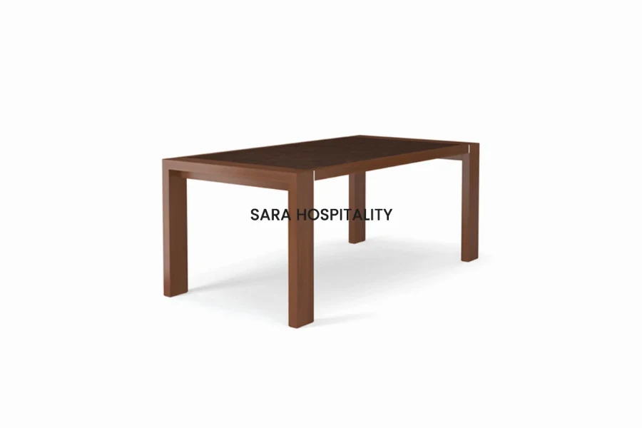 Senior Living Wooden Dining Table - Solid Wood with Scratch-Resistant Top - 1