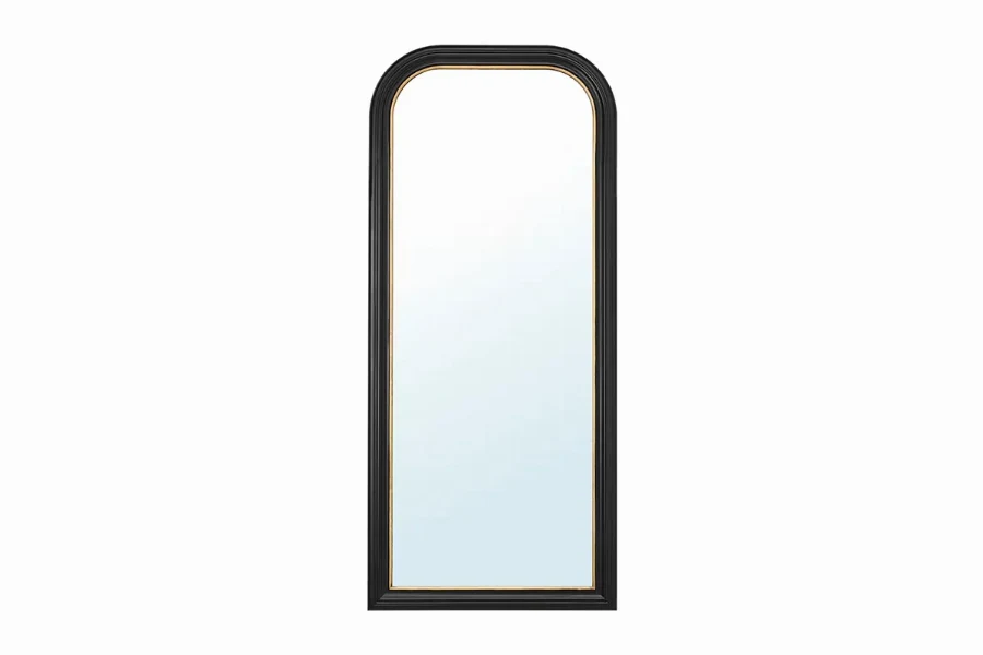 Modern minimal frame full length mirror for a sleek and airy hotel guest room aesthetic