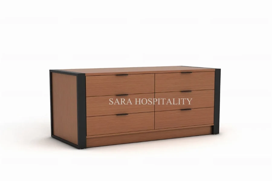Modern Hospitality Writing Desk with Storage Drawers - 2