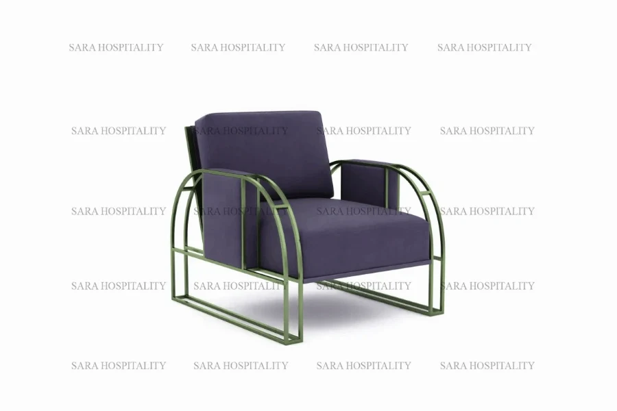 Contemporary Metal Frame Lounge Chair for boutique breakfast verandas