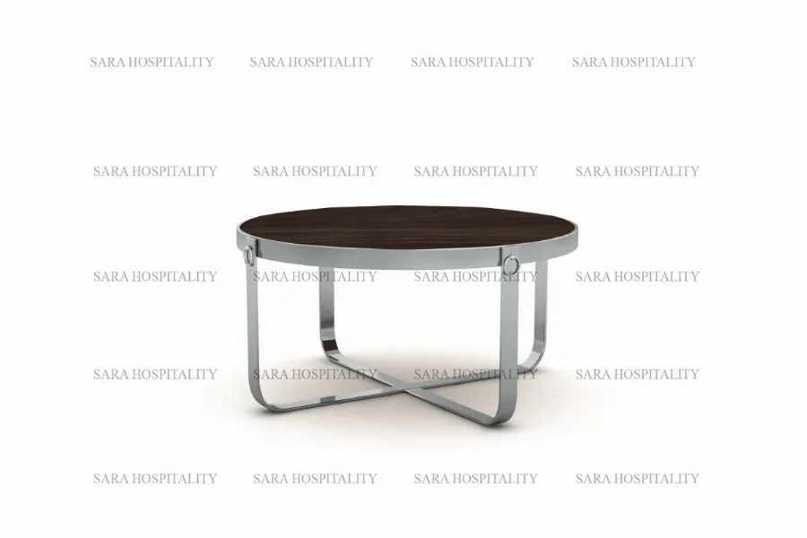 Sleek architectural coffee table with a sculptural pedestal and a refined, thin-profile surface