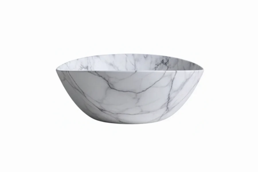 Contemporary stone-textured round sink showcasing organic ridges and a natural, earthy aesthetic