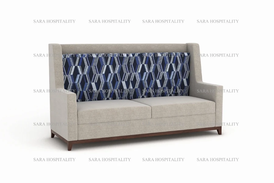 High-Back Upholstered Sofa with Stylish Patterned Backrest-1