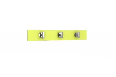 Wall-mounted cloth hanger with metal hooks on yellow panel-2