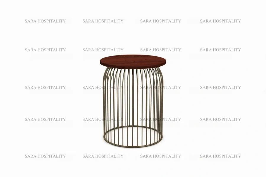 Minimalist sculptural accent table featuring a lightweight metal lattice and a sturdy, balanced foundation