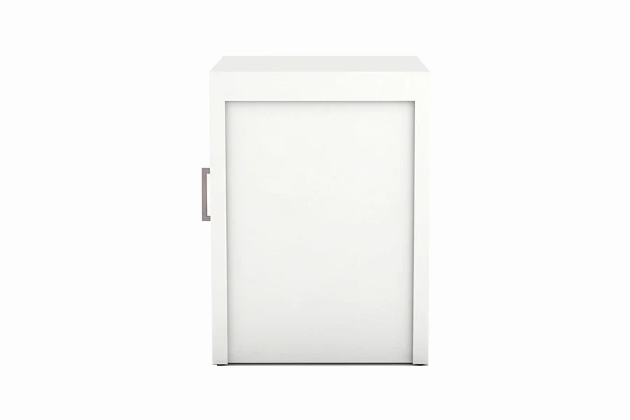 Sleek left hand door nightstand with smooth hinges and concealed cable channels