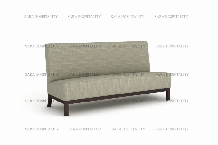 Modern armless bench sofa featuring a clean, linear silhouette and a seamless, low-profile design