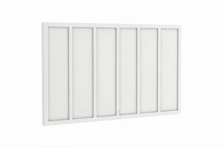 Modern linear panel headboard featuring sleek vertical lines and accessible mounting design