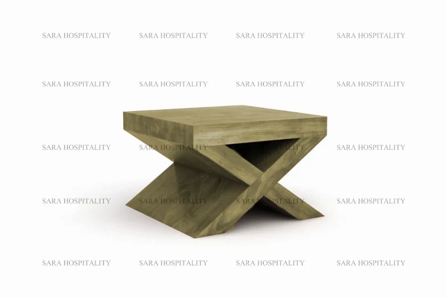 Contemporary accent table with a bold X-frame pedestal and a seamless, high-quality finish