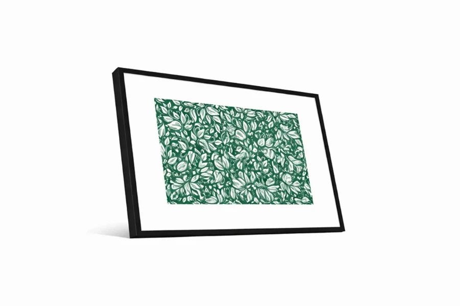 Contemporary patterned artwork with repeating organic motifs and a sophisticated, textured finish