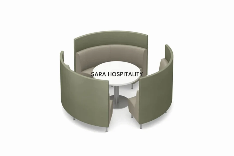 Senior Living Round Booth Dining Set -1
