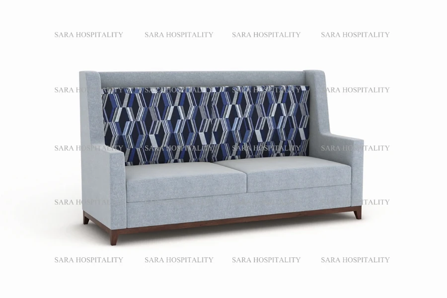 High-Back Upholstered Sofa with Stylish Patterned Backrest-2