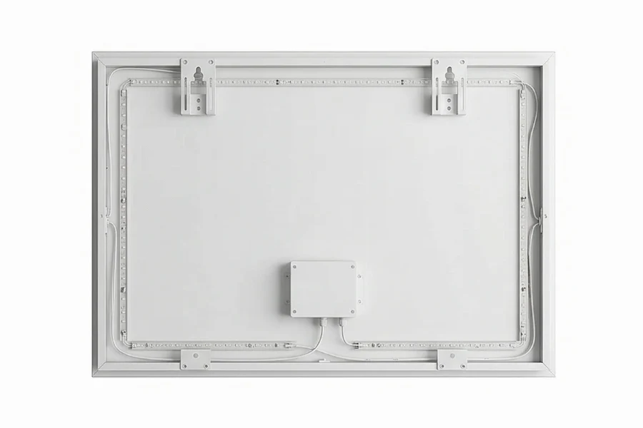 Contemporary LED rectangular mirror for high-end boutique guest room vanities