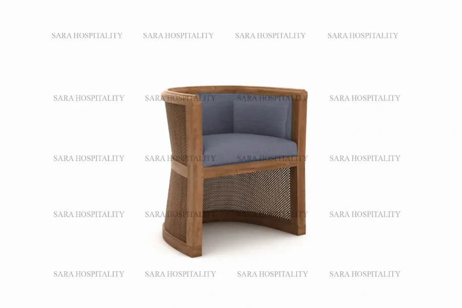 sturdy wood base lounge chair