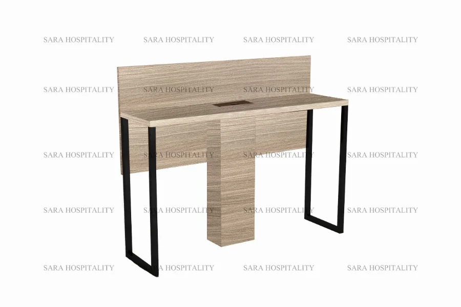 Sleek minimalist console desk showcasing a refined silhouette with tapered legs and a minimalist aesthetic