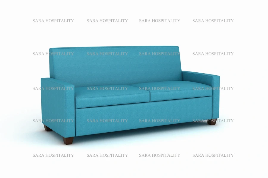 Contemporary Upholstered Sofa in Blue Fabric - 1