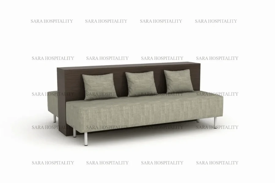Modern cushion-back sofa featuring oversized, plush pillows for a relaxed and inviting silhouette