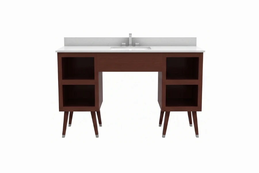 Sleek multi-station vanity top showcasing dual independent washing zones tailored for high-end boutique hotels