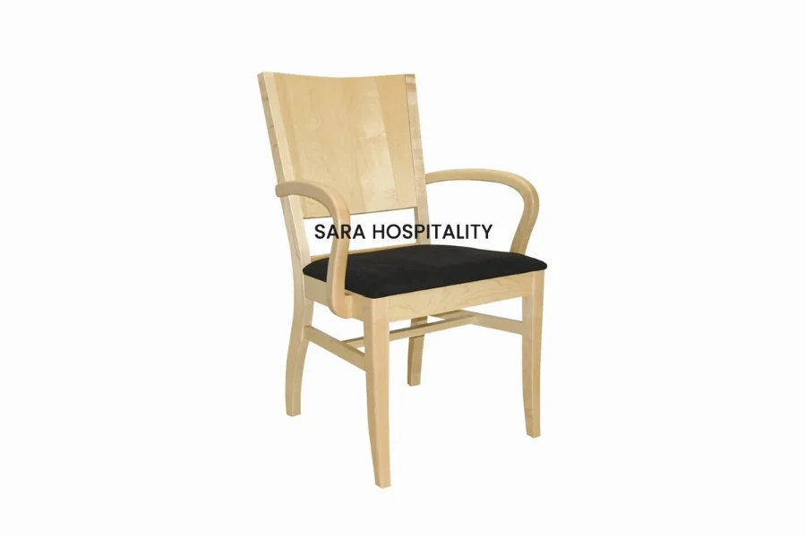 Senior Living Armchair - Solid Wood Frame with Upholstered Seat - 1