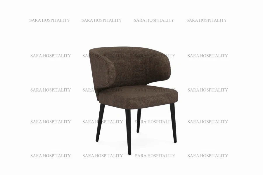 Streamlined Minimalist Accent Chair for efficient hotel buffet layouts