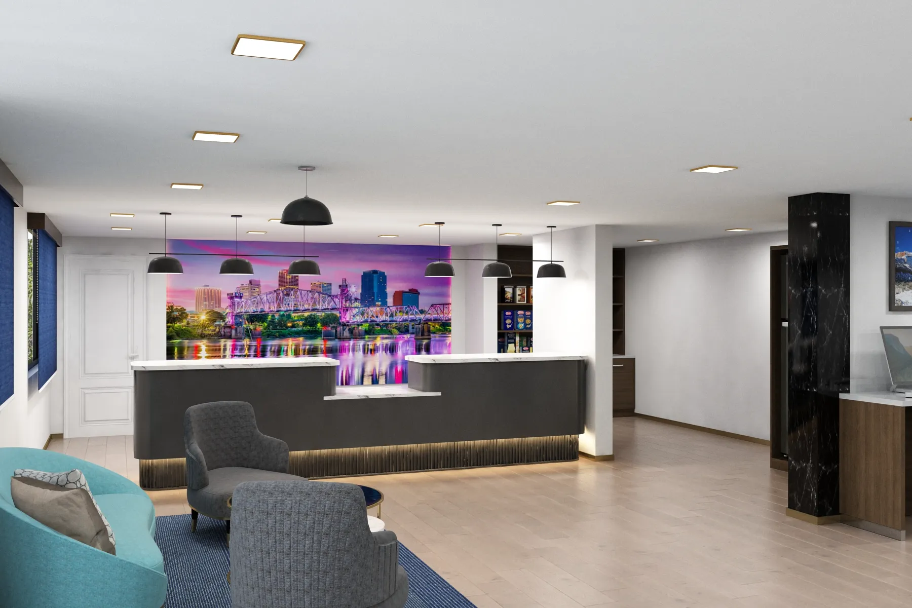 Approved Casegoods Reception Area - La Quinta & Hawthorn Dual-Brand, Springdale, AR