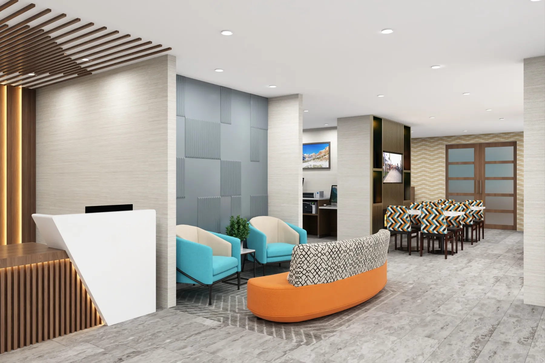 Approved Casegoods Reception Area- La Quinta Inn & Suites by Wyndham, Roswell, Georgia