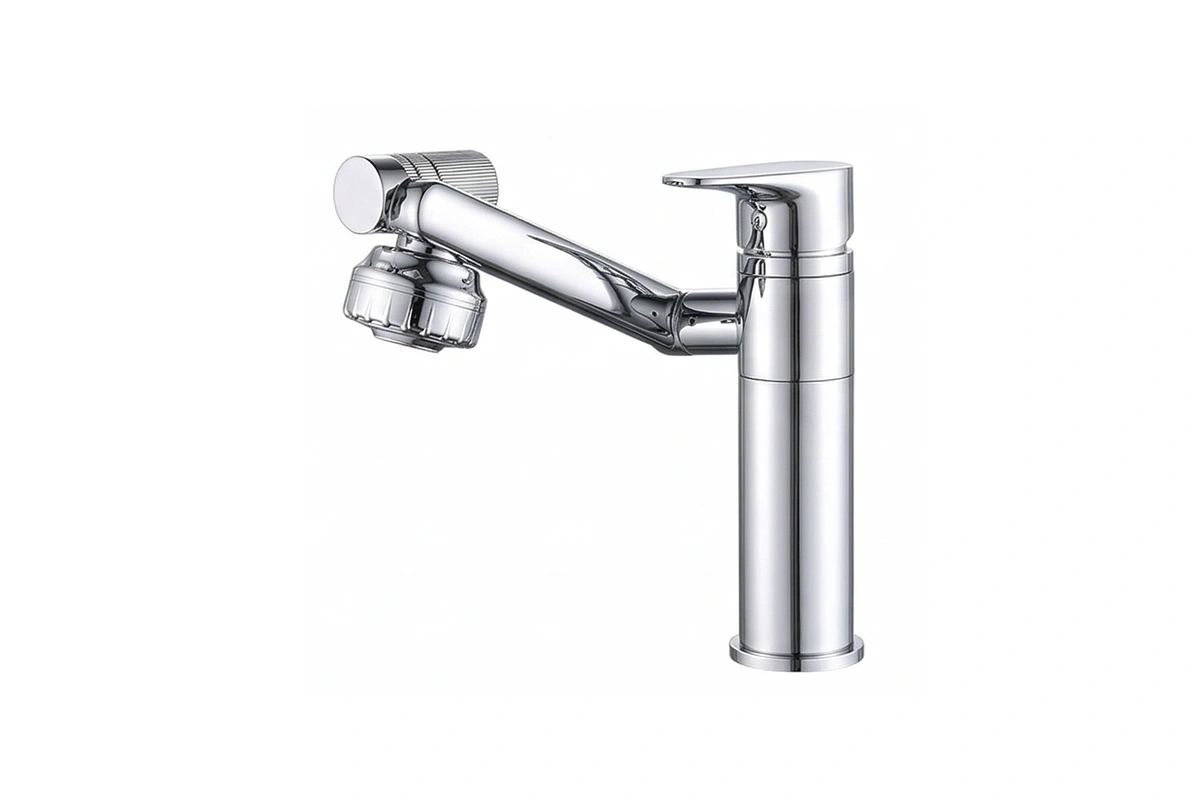Hospitality-grade utility faucet with precise hot and cold handles