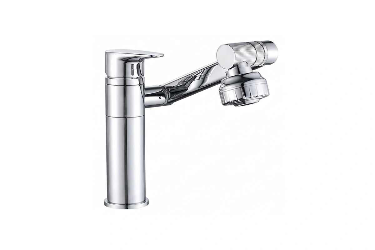 Durable dual-control faucet for functional hotel utility areas