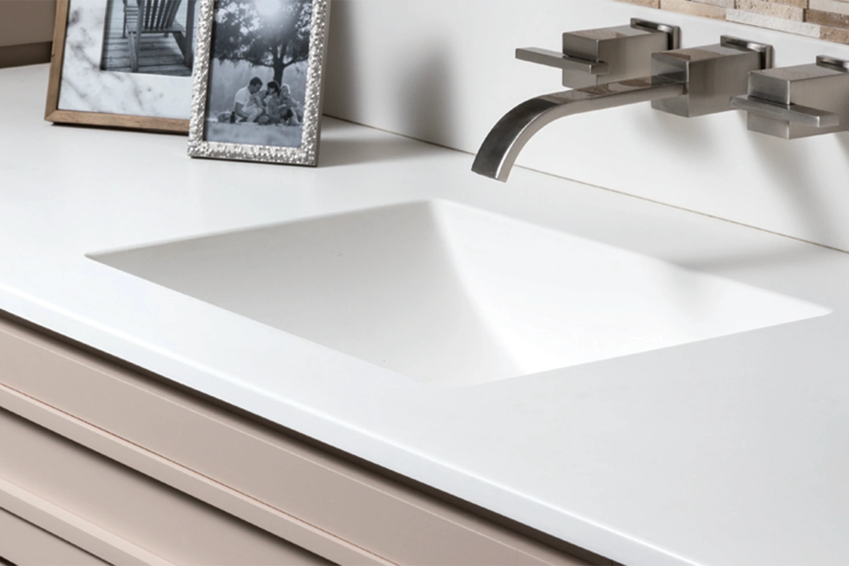 Efficient Essential Counter Unit for streamlined hotel ensuite bathrooms