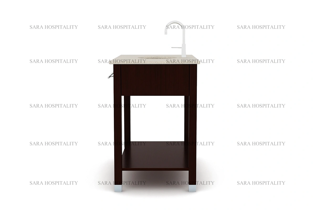 Minimalist Compact Shelf Vanity Base for sleek coastal resort powder rooms