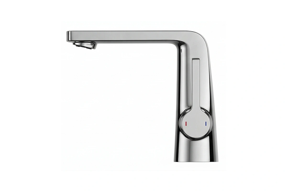 Hospitality-grade compact faucet with a sleek lever design