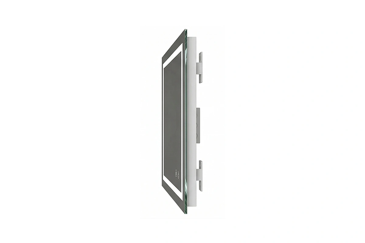 Durable backlit vanity mirror with a professional minimalist profile for commercial suites