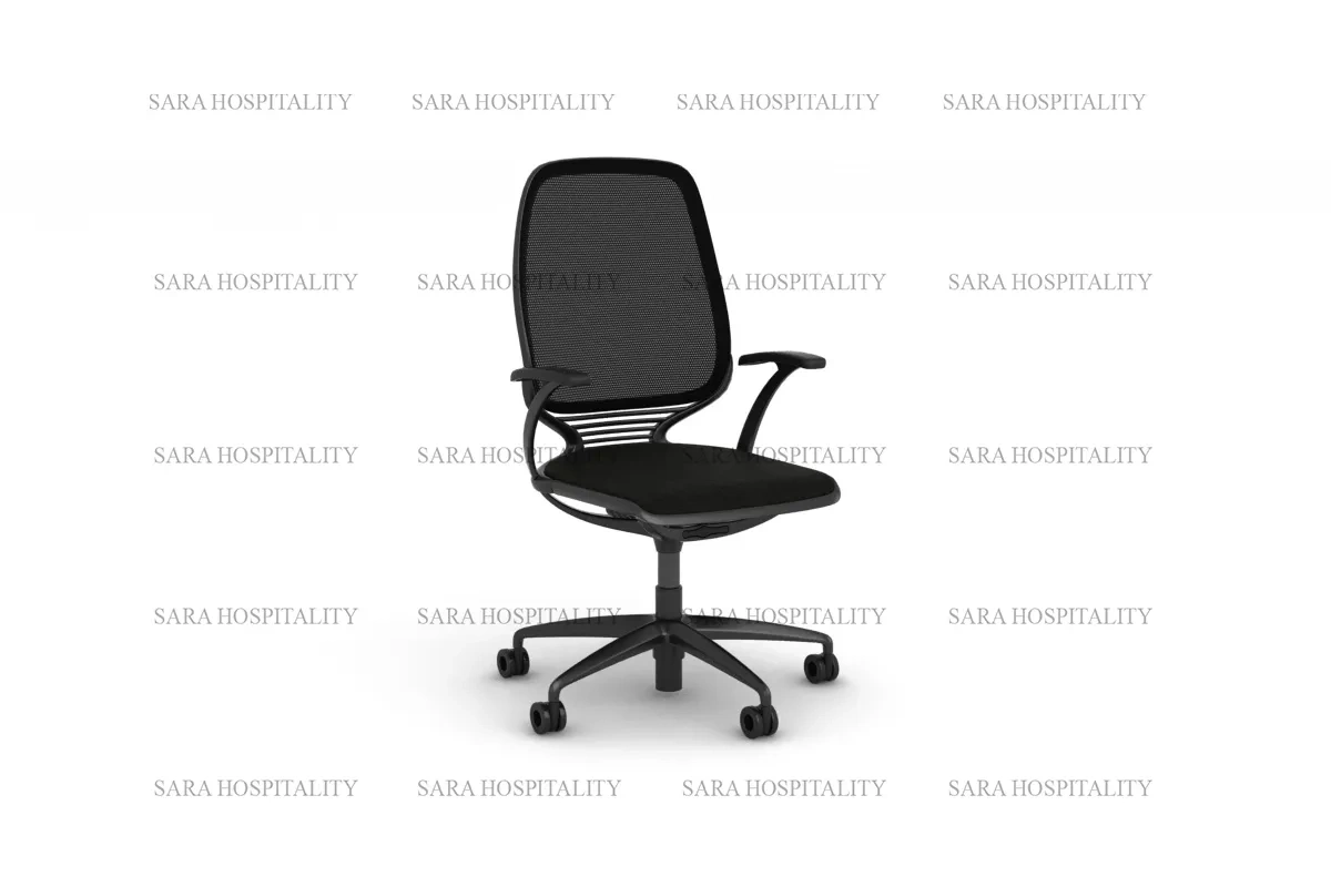 Breathable Mesh Task Chair for high-turnover hotel morning dining