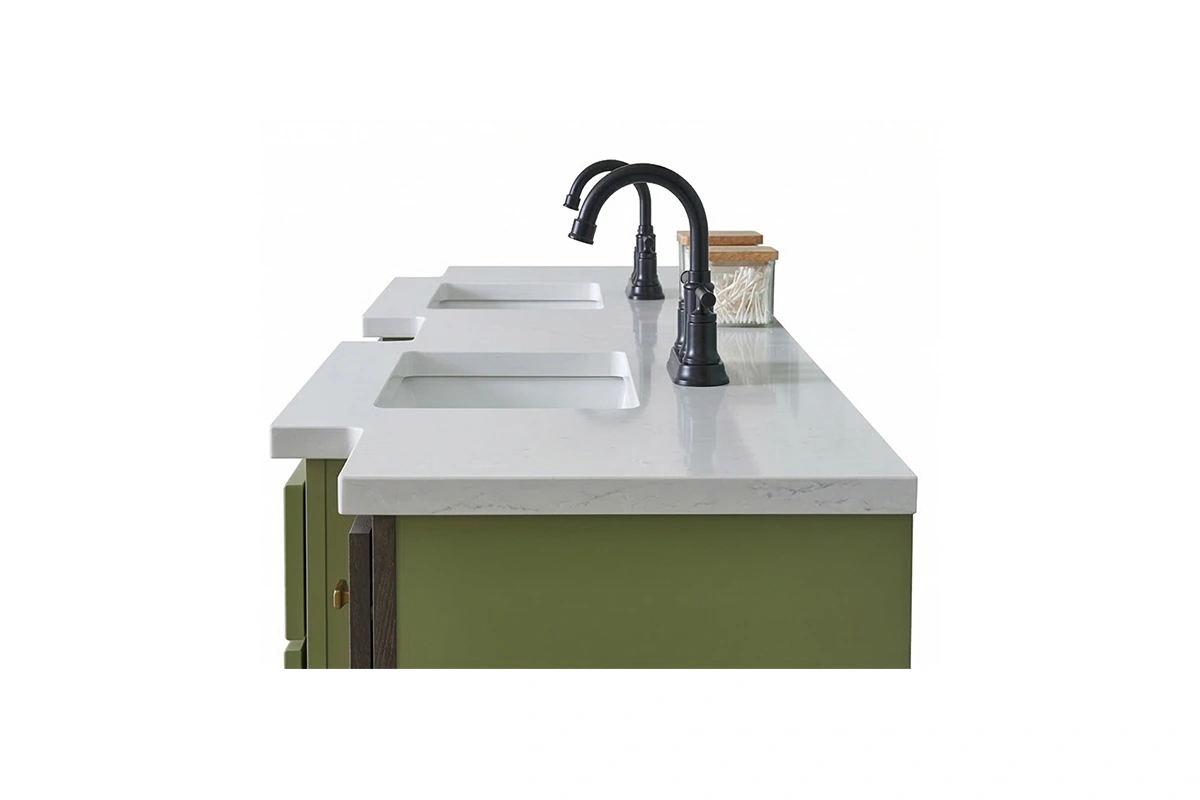 Aesthetic Modern Countertop for bright, updated heritage inn baths