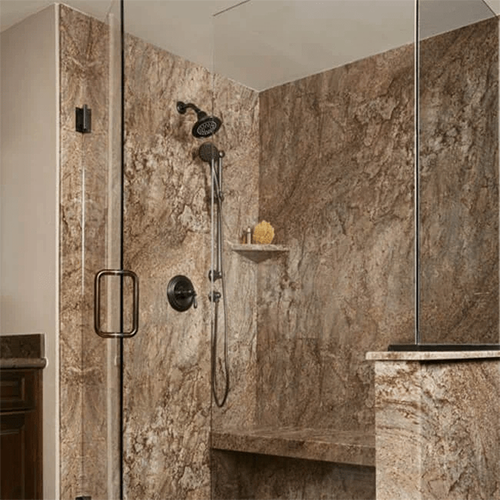 Premium corner panel granite shower surround for luxury bathrooms