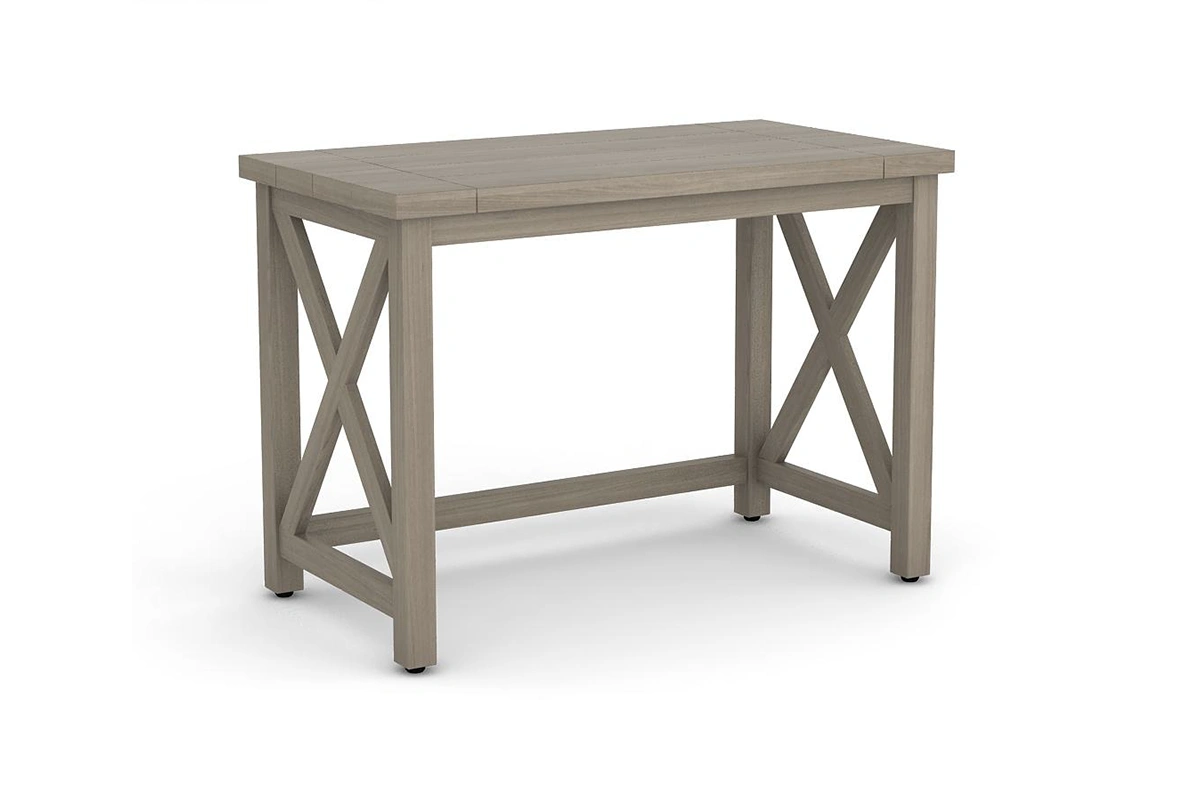 Modern Cross-Frame Desk: Clean, architectural X-base steel legs paired with a smooth, durable commercial-grade desktop