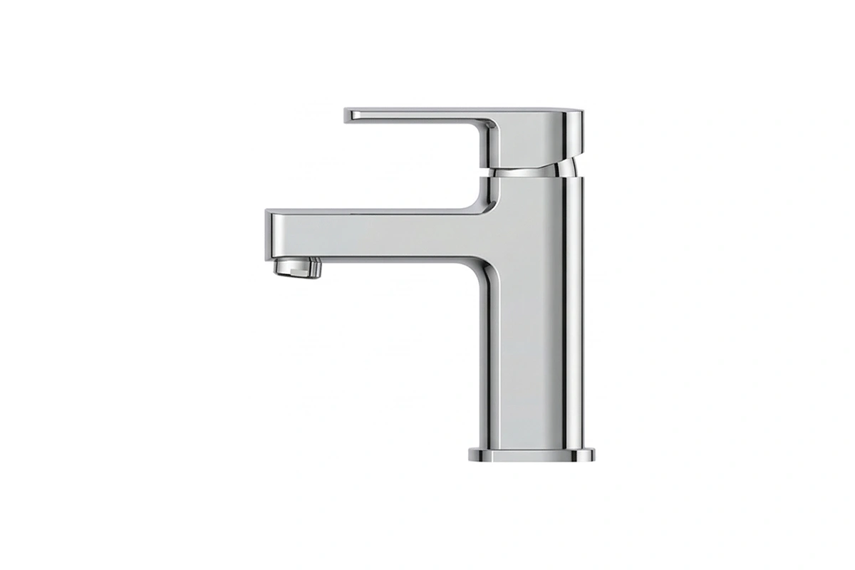 Modern hospitality-grade faucet with a minimalist tubular design