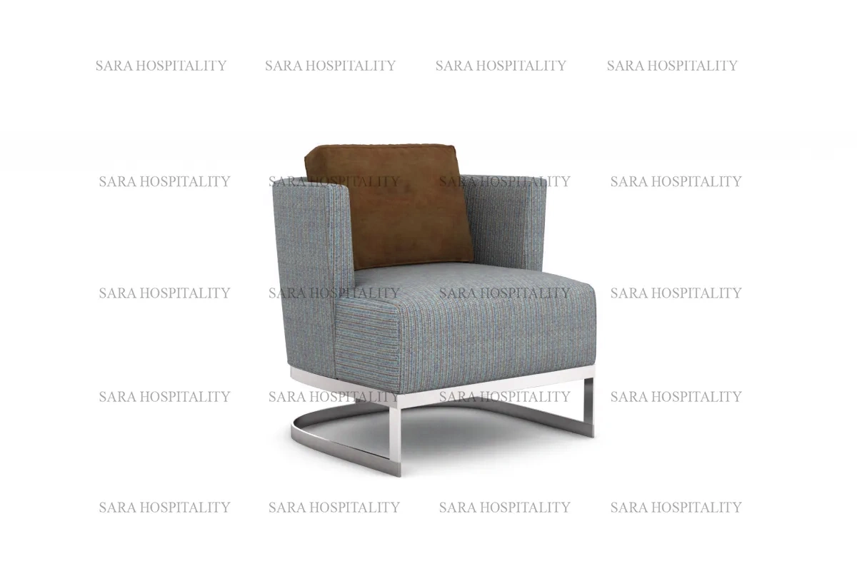 sleek metal base lounge chair