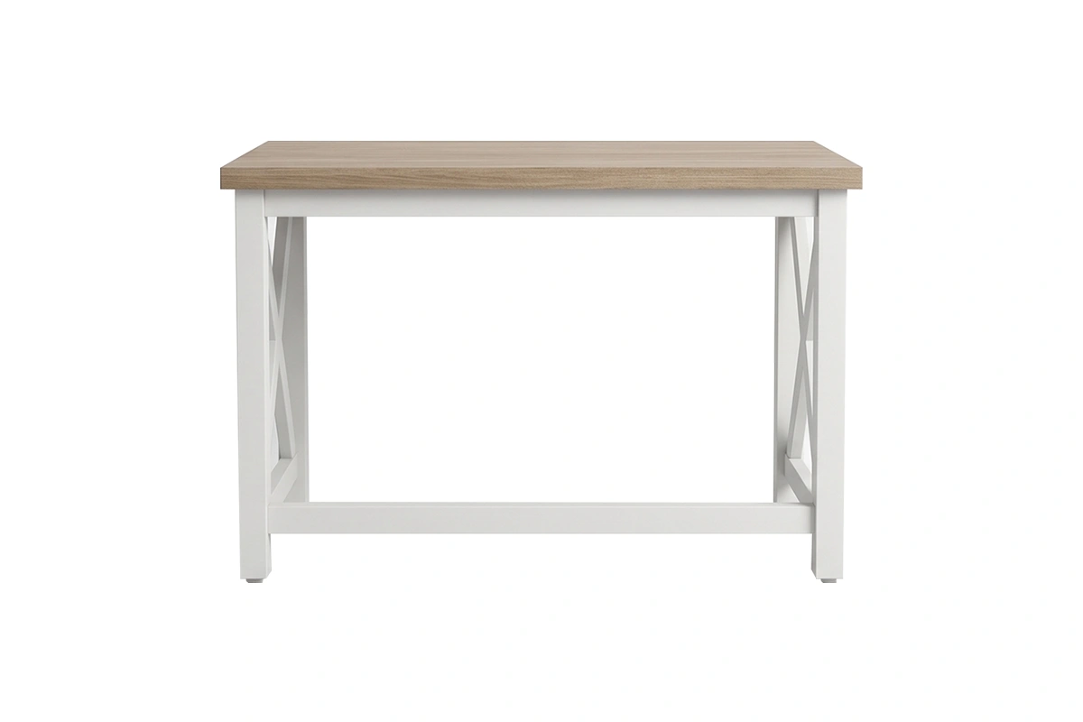 Contemporary X-Leg Workstation: Monolithic minimalist frame offering open legroom and a high-impact geometric silhouette
