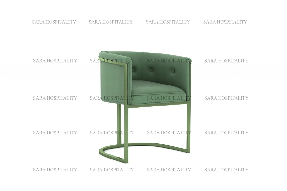 Geometric Metal Base Designer Chair for boutique breakfast inn sunrooms